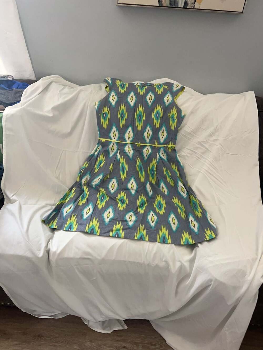 Tahari Arthur S. Levine Ikat Print Sleeveless Fit and Flare Dress Size 12